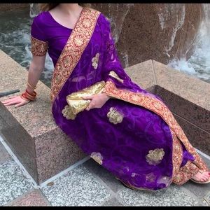 Sari Saree with Blouse and Petticoat